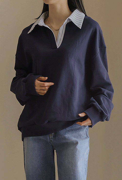 Badian Collar Sweat Shrits T11565
