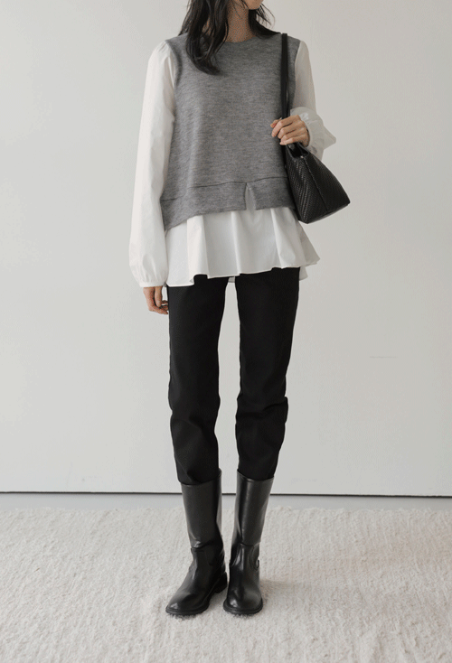 Pinsor layered T-shirt T13091